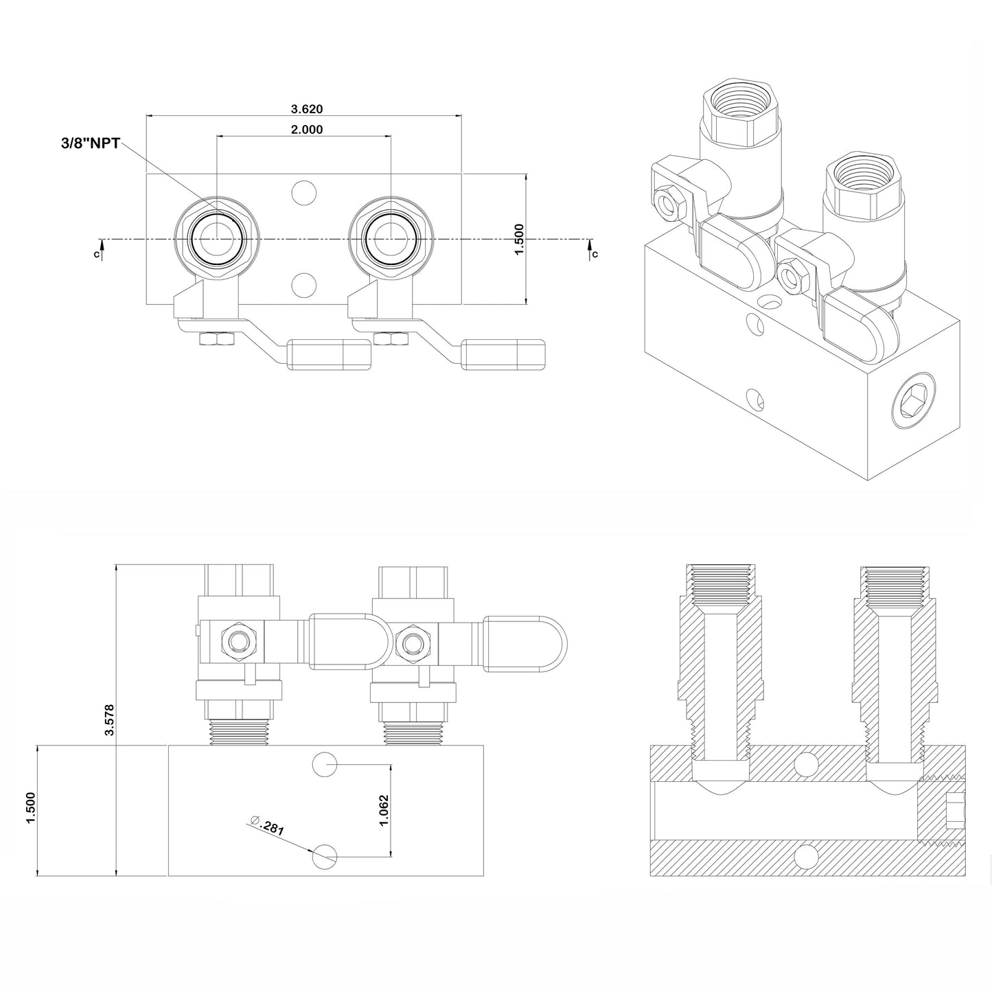 Fuel & Water Manifold - 2-Valve