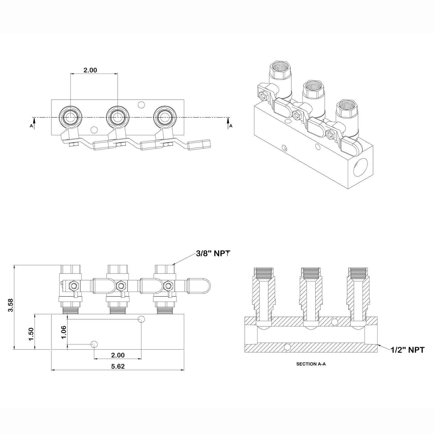 Fuel & Water Manifold - 3-Valve